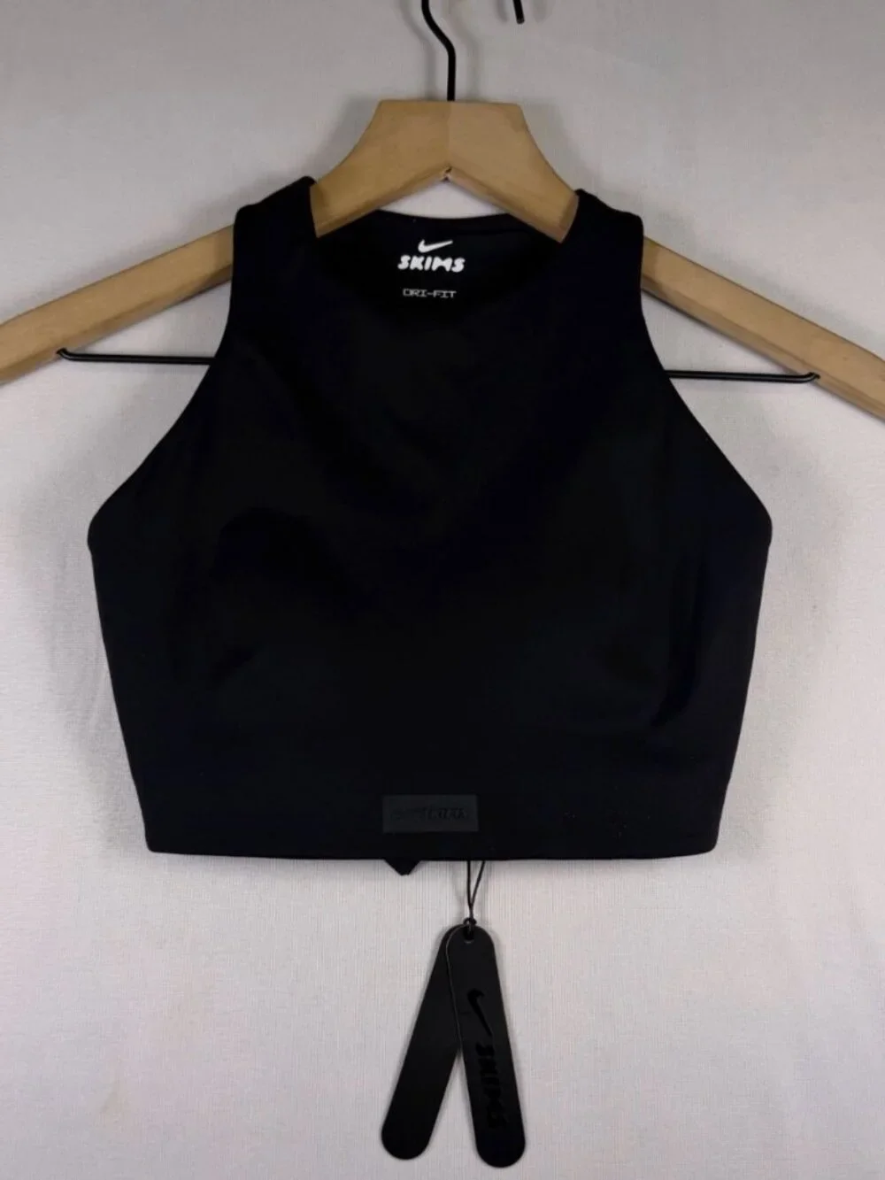 Nike x SKIMS Matte High Neck Bra Obsidian Black Dri-FIT 32DD NEW